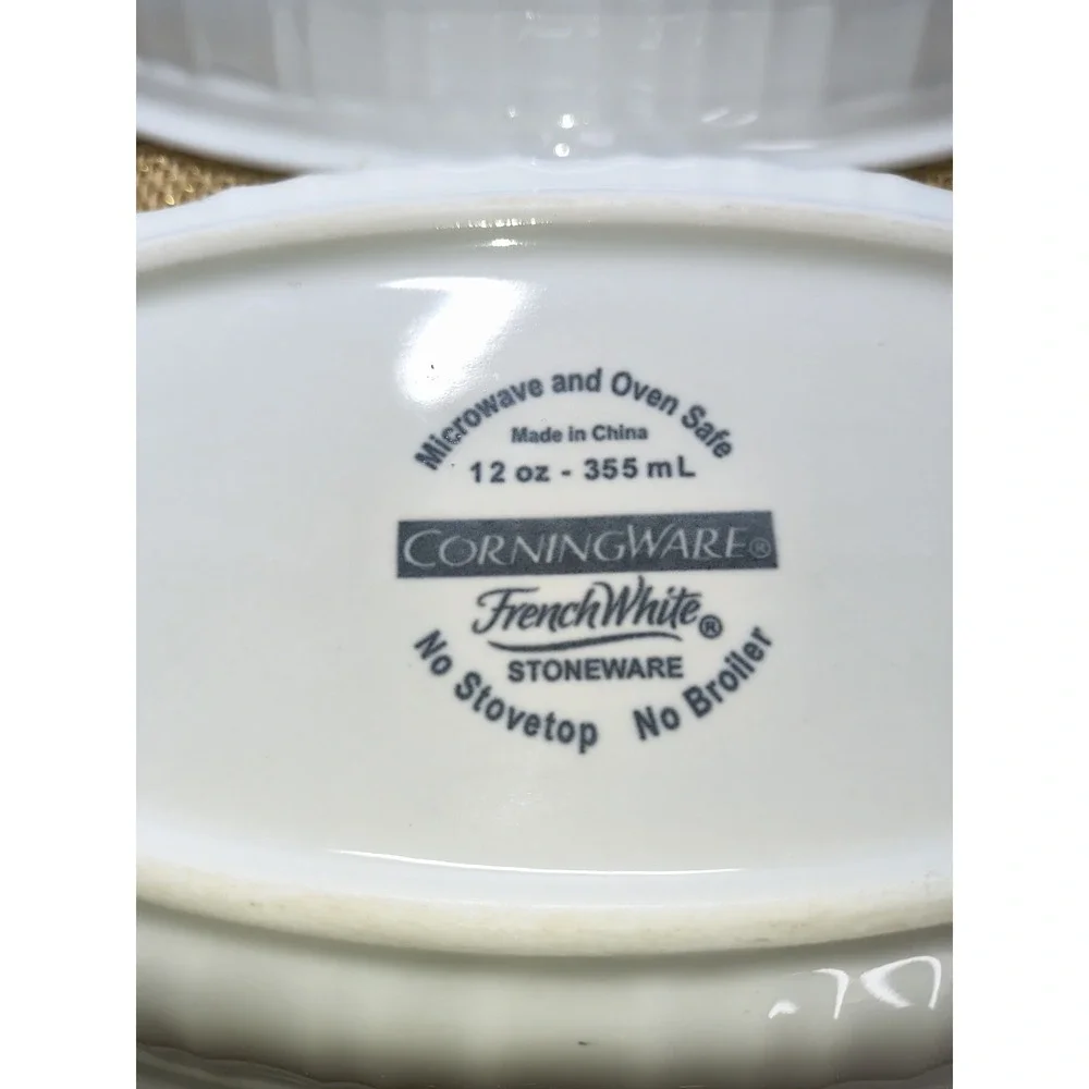 2 Corning Ware French White Stoneware 11